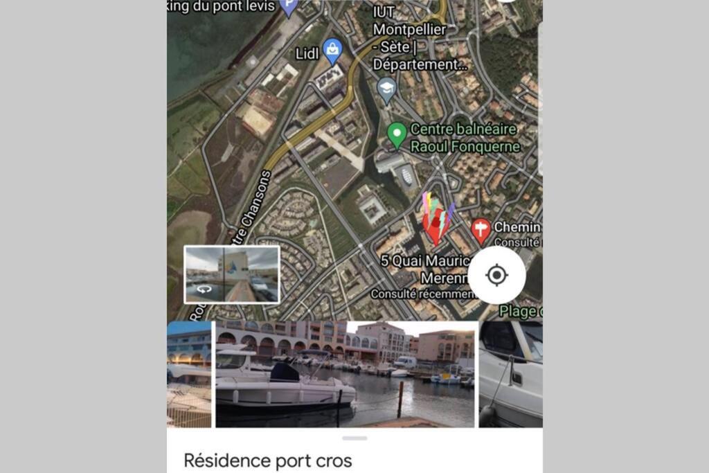Studio moderne classe 2 dans marina proche mer et etang - lit wifi fibre et parking privé Sète Eksteriør billede